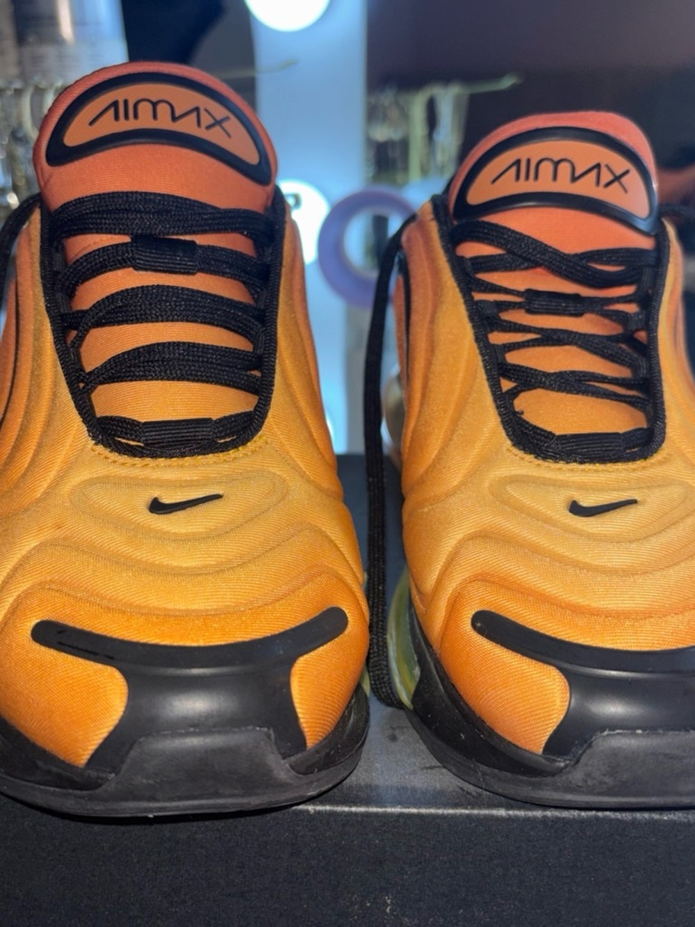 Nike Air Max Men's Orange and Black Athletic Sneakers